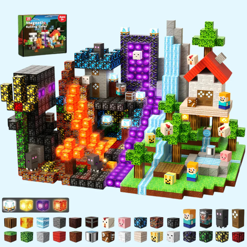 Glowing Magnetic Blocks Set