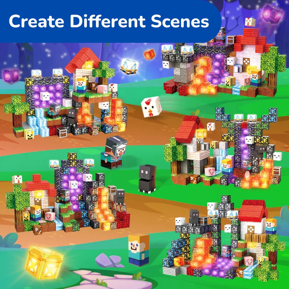 Glowing Magnetic Blocks Set