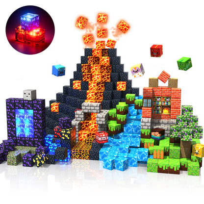 Glowing Magnetic Blocks Set